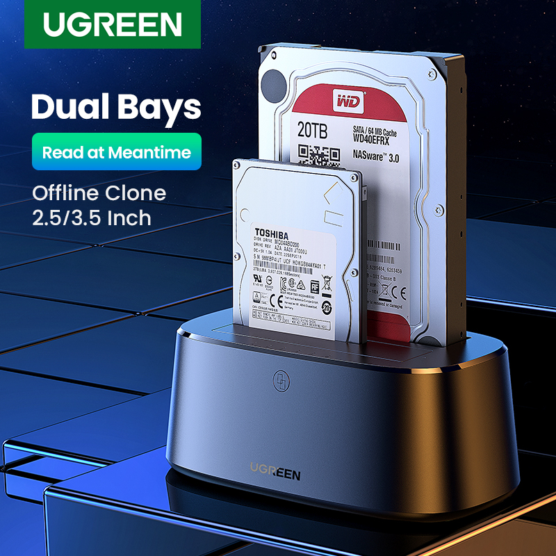 UGREEN – Station d'accueil pour disque dur SATA vers USB 3.0, adaptateur pour 2.5 3.5 SSD, boîtier HD