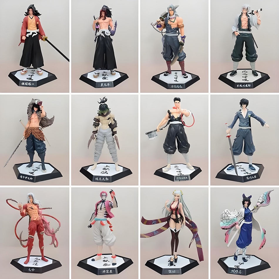 Figur Anime Demon Slayer Kamado Tanjirou Nezuko Action Figure Model PVC Mainan Zenitsu Figurine Inosuke Kimetsu Yaiba Figura Hadiah