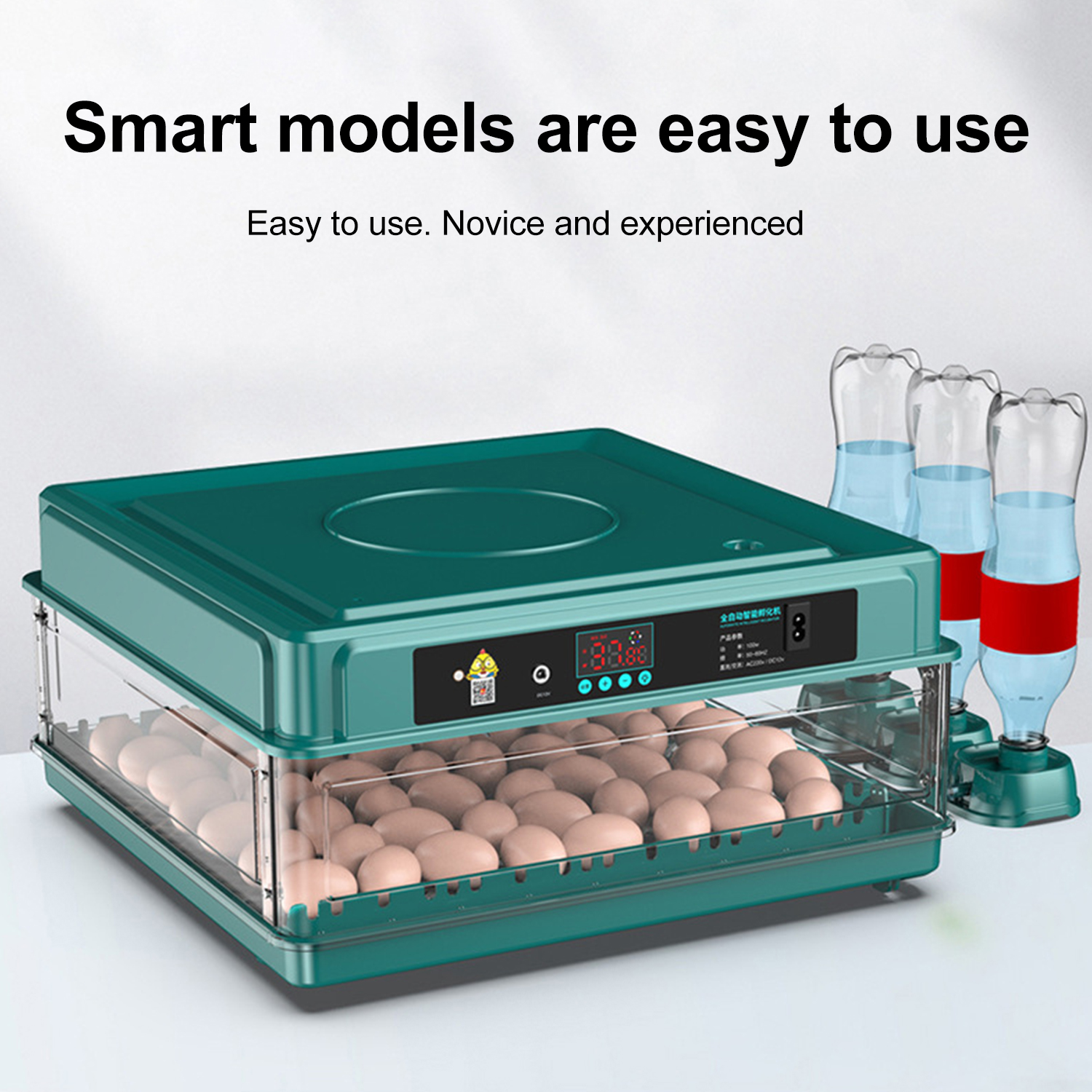 Incubadora automática para huevos para incubar, incubadora de huevos para diseño de temperatura constante de 9/15/30/48 huevos, temperatura ajustable