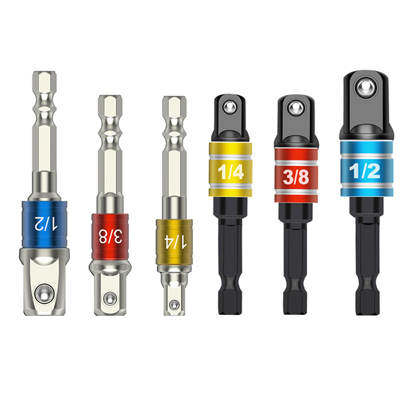 3PC สีสกรูหกเหลี่ยมไขควงการแปลง EXTENSION Rod 1/2 หัว 3/8 ซ็อกเก็ต 1/4 ไขควงไฟฟ้าชุดเครื่องมือ