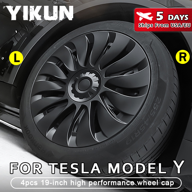 4 pçs para tesla modelo y roda cobre 19 Polegada calotas de direção protetor aro kit substituição acessórios exteriores 2023