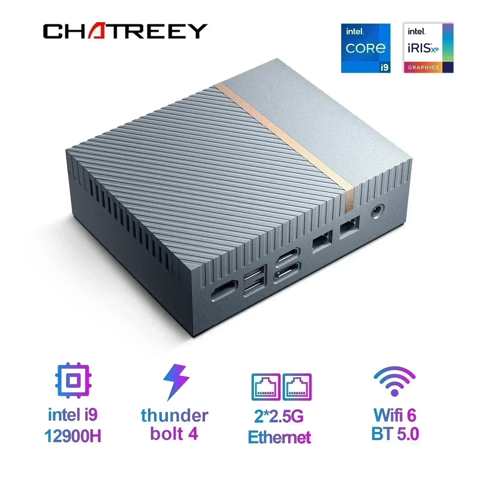 Chatreey IT12 Mini PC Intel Core i7 1360P i9 13900H Gaming คอมพิวเตอร์เดสก์ท็อป 2x2.5G Ethernet PCIe 4.0 Wifi 6 Thunderbolt 4