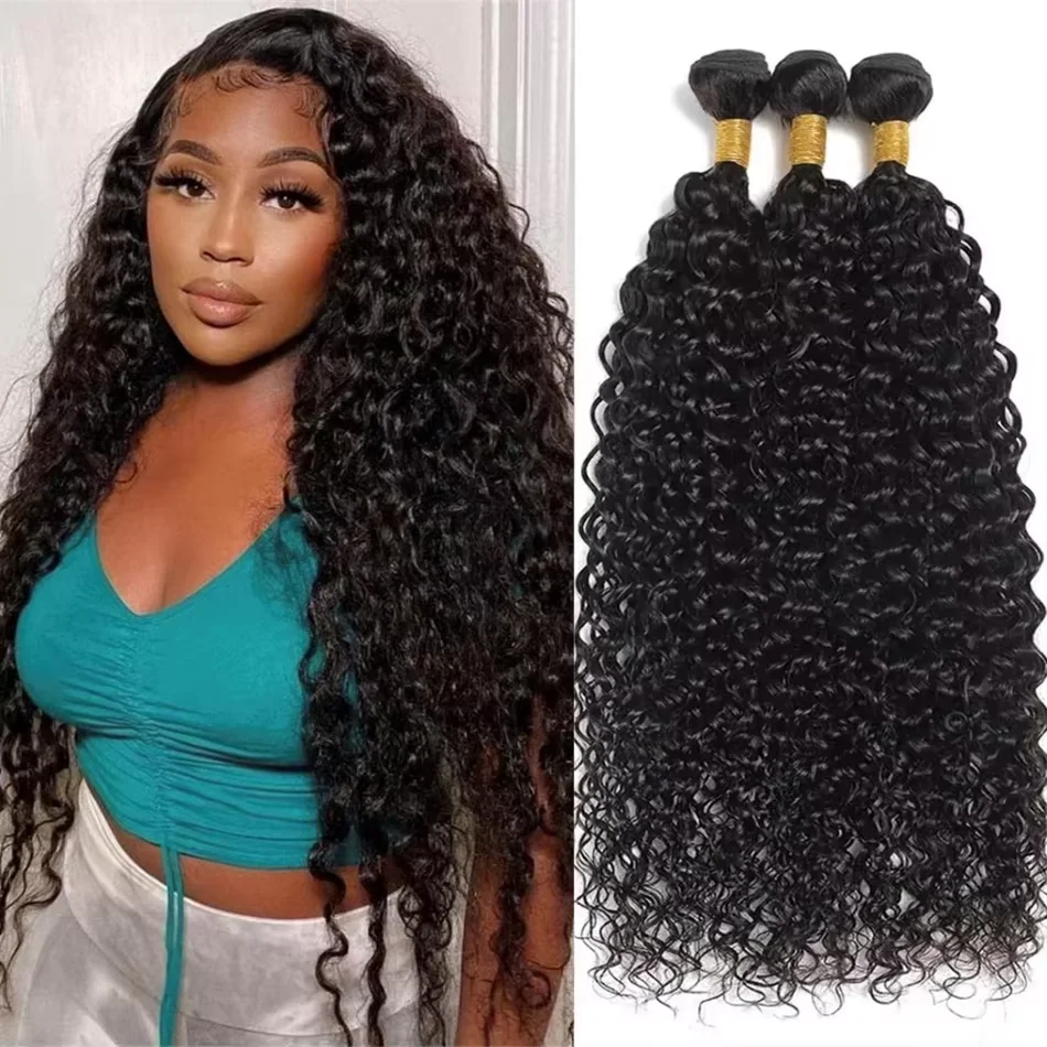 Cabelo Humano Ondulado Profundo, Pacotes de Cabelo Cru Birmanês de 30 Polegadas, Extensões de Cabelo para Costurar, 3 ou 4 Pacotes de Trama de Cabelo Virgem Cacheado