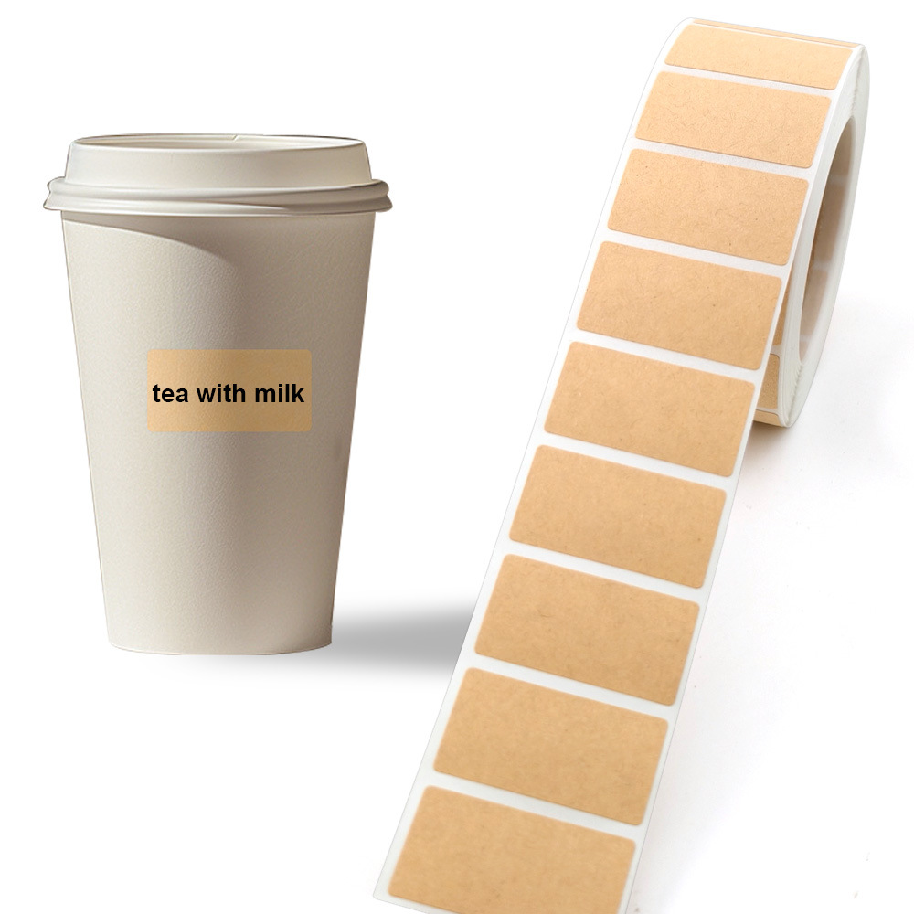 Rouleaux d'autocollants en papier kraft de 260 à 800 pièces, autocollants adhésifs, peuvent être écrits à la main, classification, emballage, note