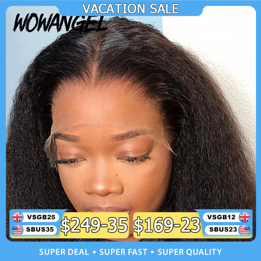 SKINLIKE Real HD кружевные передние парики Kinky Straight 250% 13x4 Full Frontal Wigs Человеческие волосы Парики Перуанские яки Straight Melt Skins