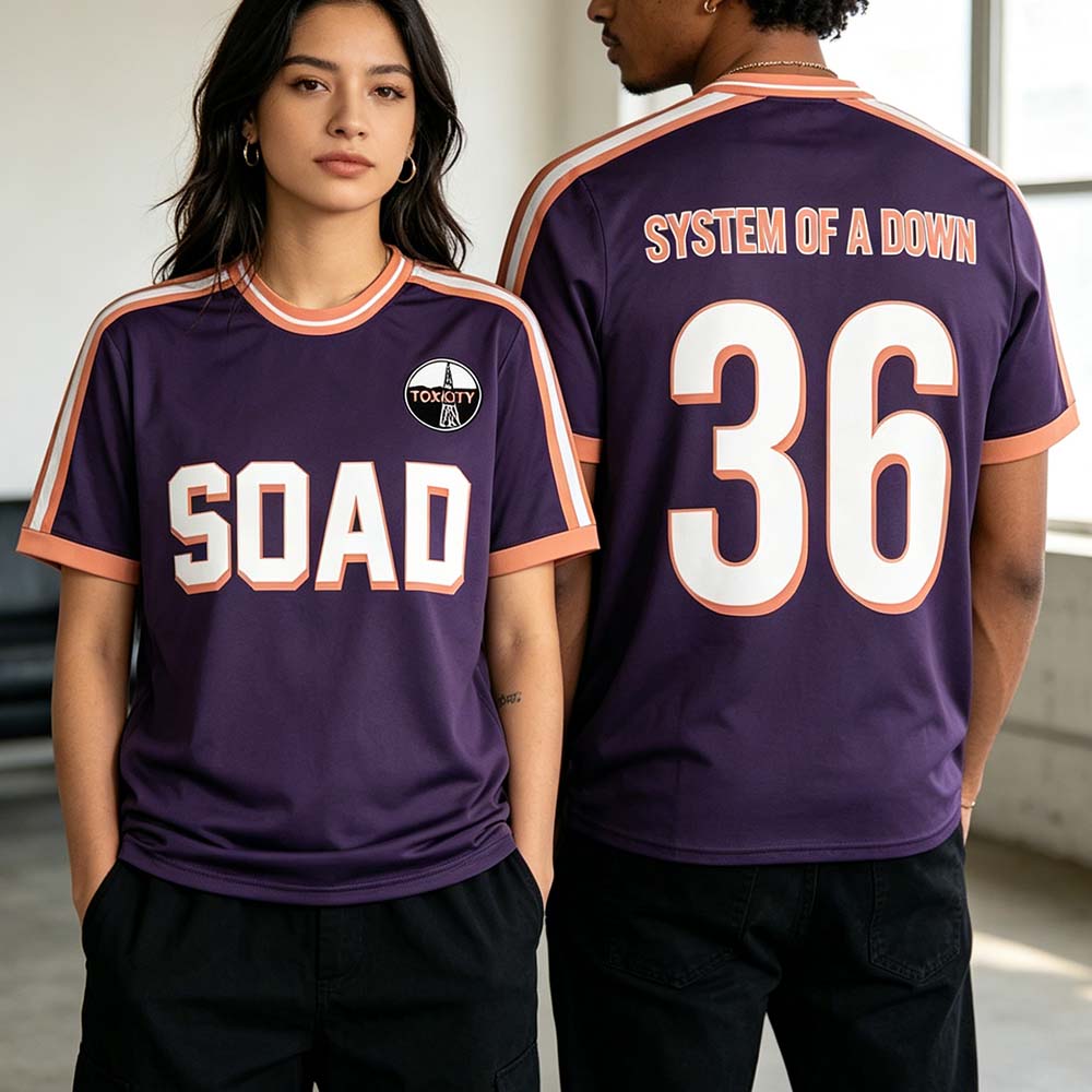 Camiseta de Futebol System of A Down Soda Tour, Manga Curta, Verão, Gola Redonda, Unissex, Streetwear, Design Gráfico, Moda