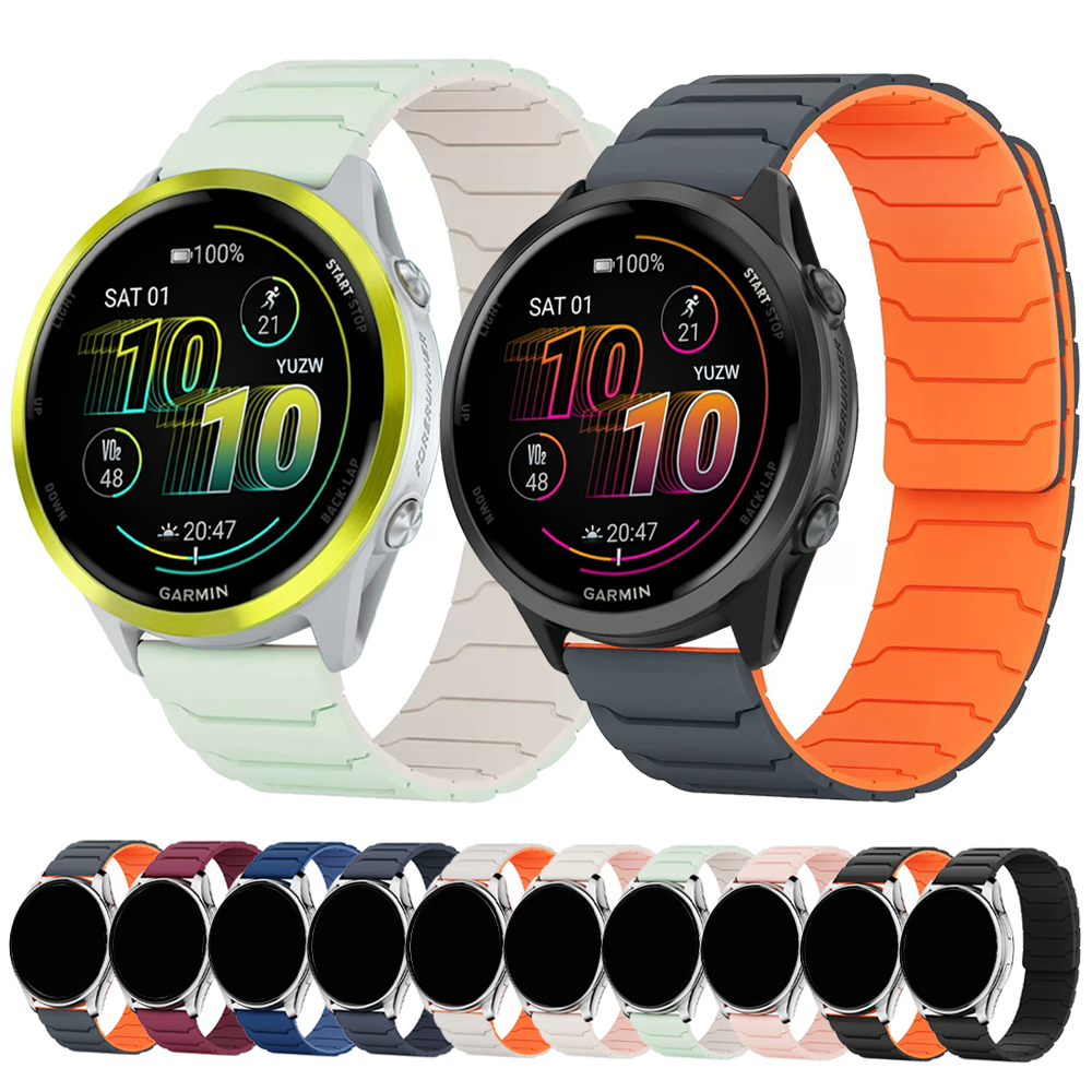 Magnetisches Schlaufenarmband für Garmin Forerunner 570 265 55 255 245 Music/vívoactive 6 5/Venu 3 2Plus Band Silikon 20mm 22mm Uhrenarmband