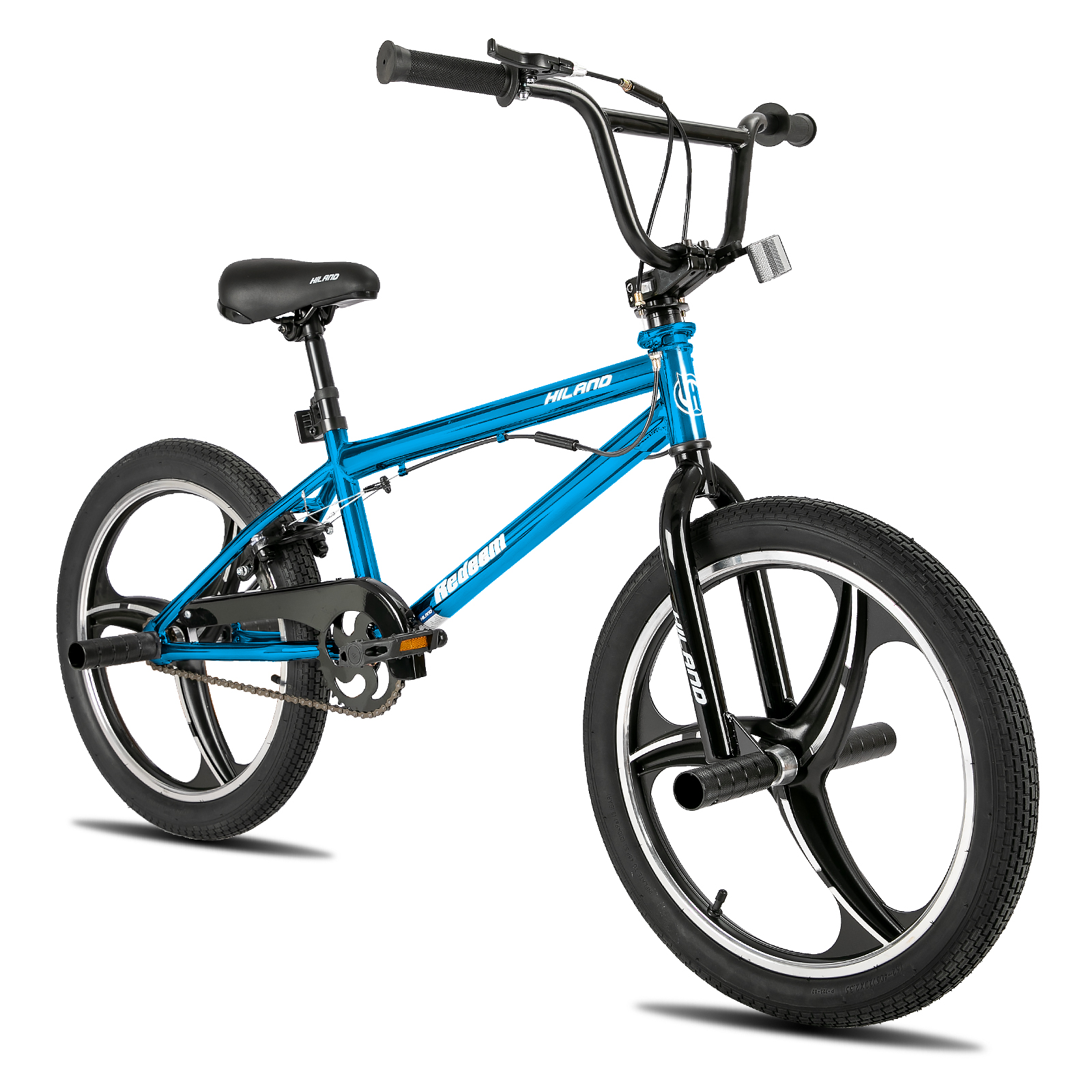 Hiland 20 inch BMX-fiets voor kinderen voor jongens, meisjes van 5-12 jaar, 360 graden rotor Freestyle, 4 haringen Single Speed BMX-fiets voor kinderen