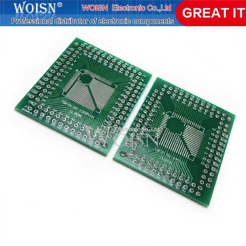 Carte de transfert FQFP TQFP 32 44 64 80 100 LQFP vers DIP, adaptateur de pas de carte DIP Pin, 1 pièce/lot, en Stock