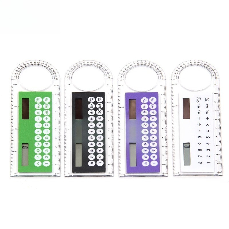Schüler-Lernzubehör, Taschenrechner, Mini-Lernzubehör, transparentes Lineal mit Lupe, tragbares Büromaterial