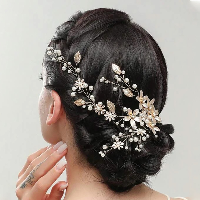 Terbaru Fashion buatan tangan Mekar Headpiece pernikahan mutiara bando perhiasan pengantin aksesoris rambut untuk wanita gaya rambut