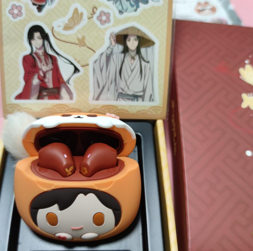 Hua Cheng Xie Lian Comics Fox Rabbit Bluetooth Headset Hoofdtelefoon Oortelefoonhoes Tian Guan Ci Fu Officiële Cosplay Speelgoedcadeaus