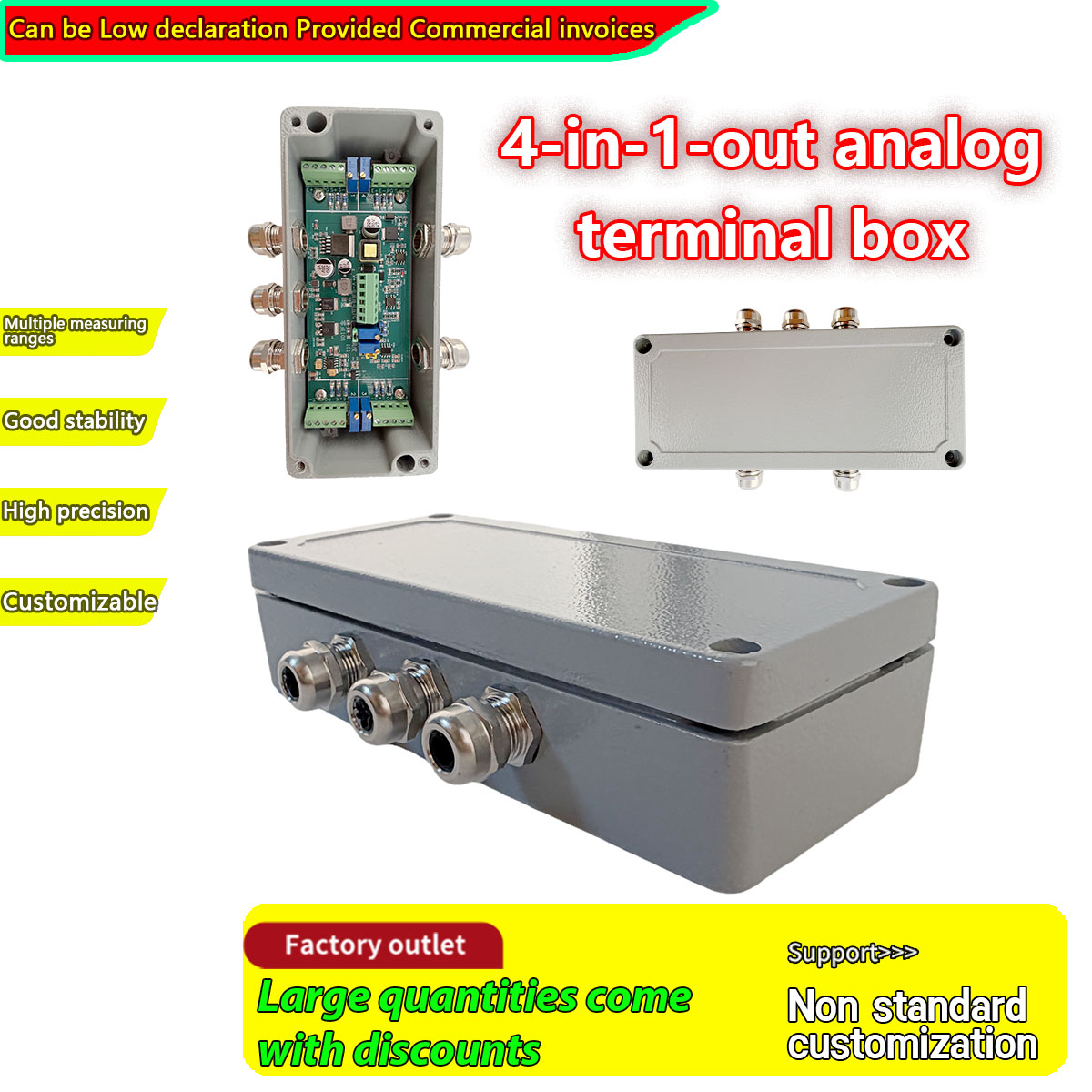 4-in-1-uitgang digitale weegtransmitter met spanning/stroom dubbele uitgang, DC12-24V, 0-10V/4-20mA uitgang, voor load cell sensoren
