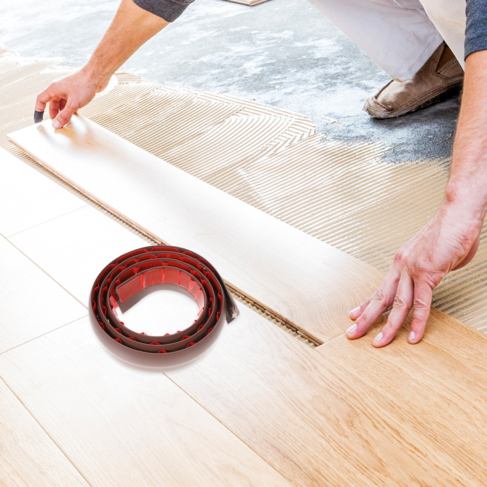 Perfil de Transición para Piso de PVC, Autoadhesivo, Fácil de Cortar, Protector de Bordes para Alfombras, Baldosas, Pisos de Madera, Umbral de Puerta