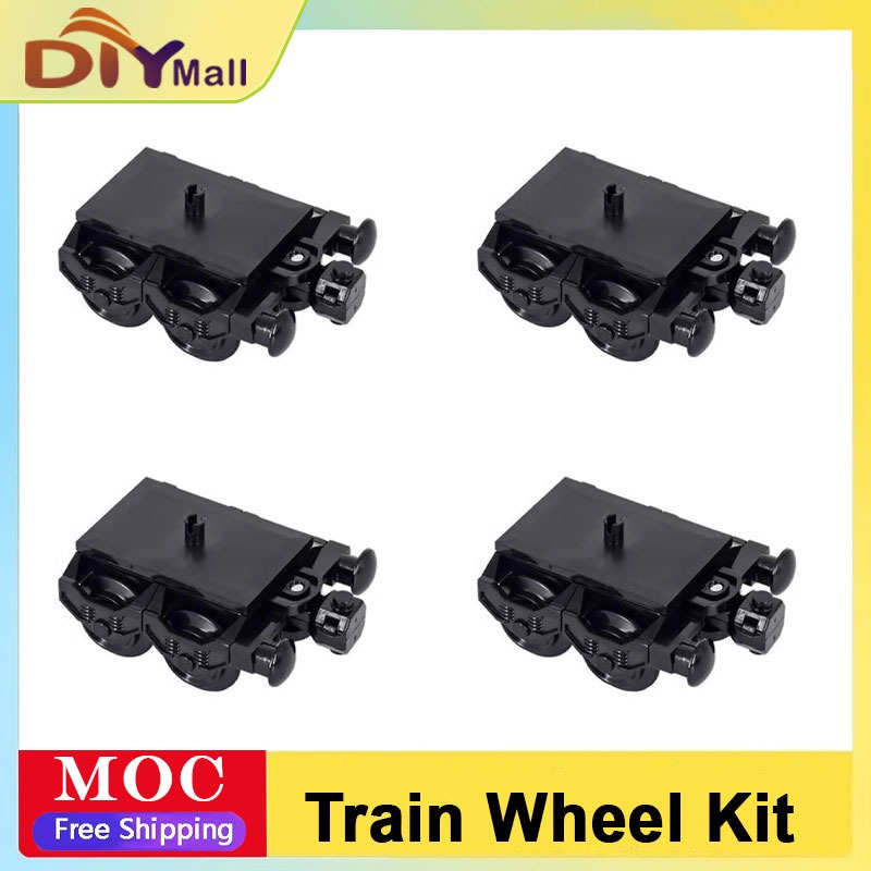 MOC City Train Building Blocks Set con carrello a ruota Mattoni assemblati creativi fai-da-te per bambini Giocattolo regalo di compleanno di Natale