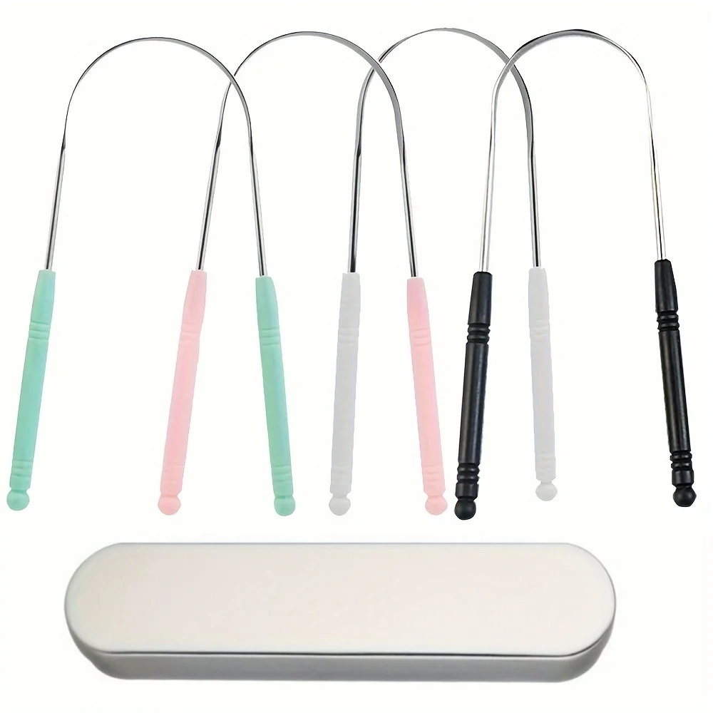 Rascador de lengua de acero inoxidable, limpiador de lengua Oral, cepillo de dientes, higiene bucal, raspador de Tounge de alta calidad, 1 Uds.