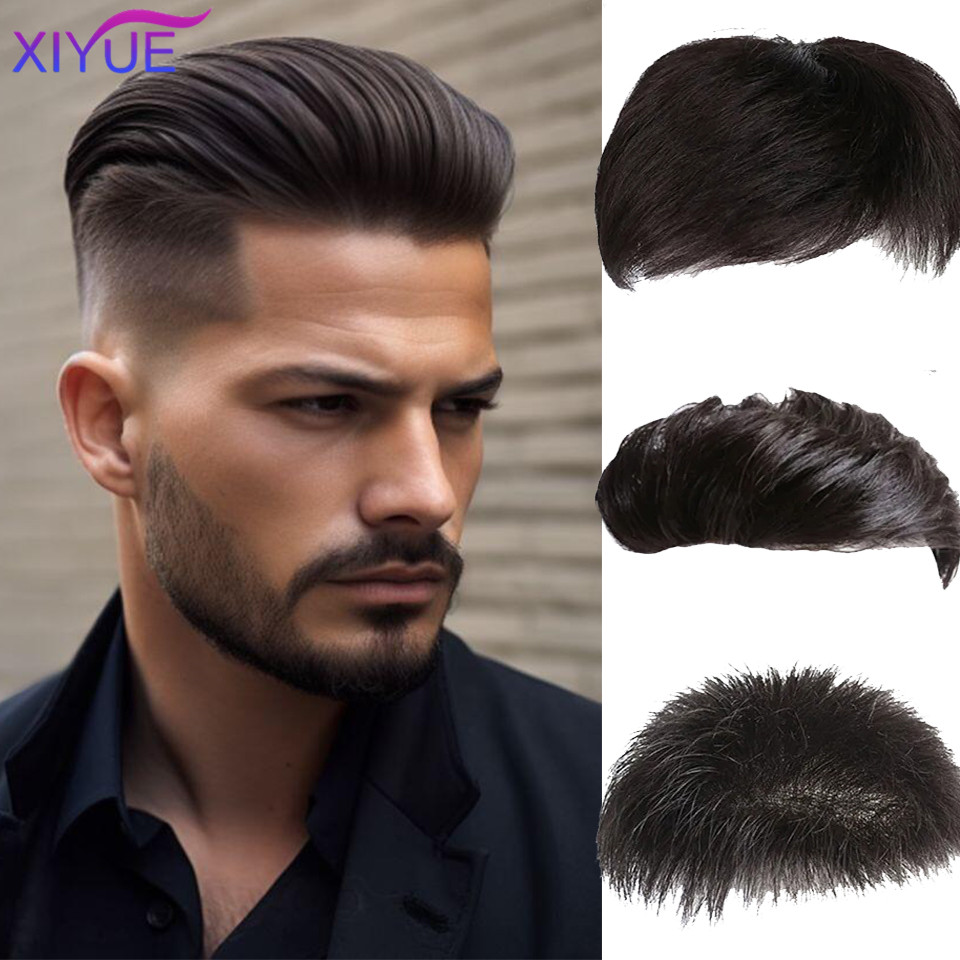 XIYUE Pelucas para hombre, parches de pelo natural sintético de pelo corto para hombre