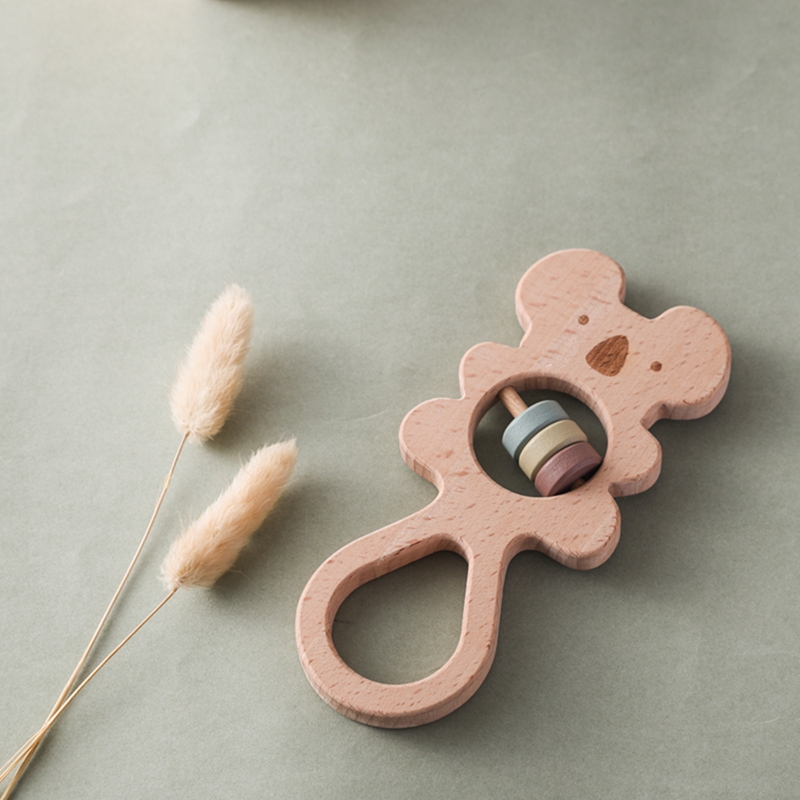 Детские деревянные коалы Teether игрушки деревянные кольца Монтессори игрушки совы формы детские подарки музыкальные плюща игрушки