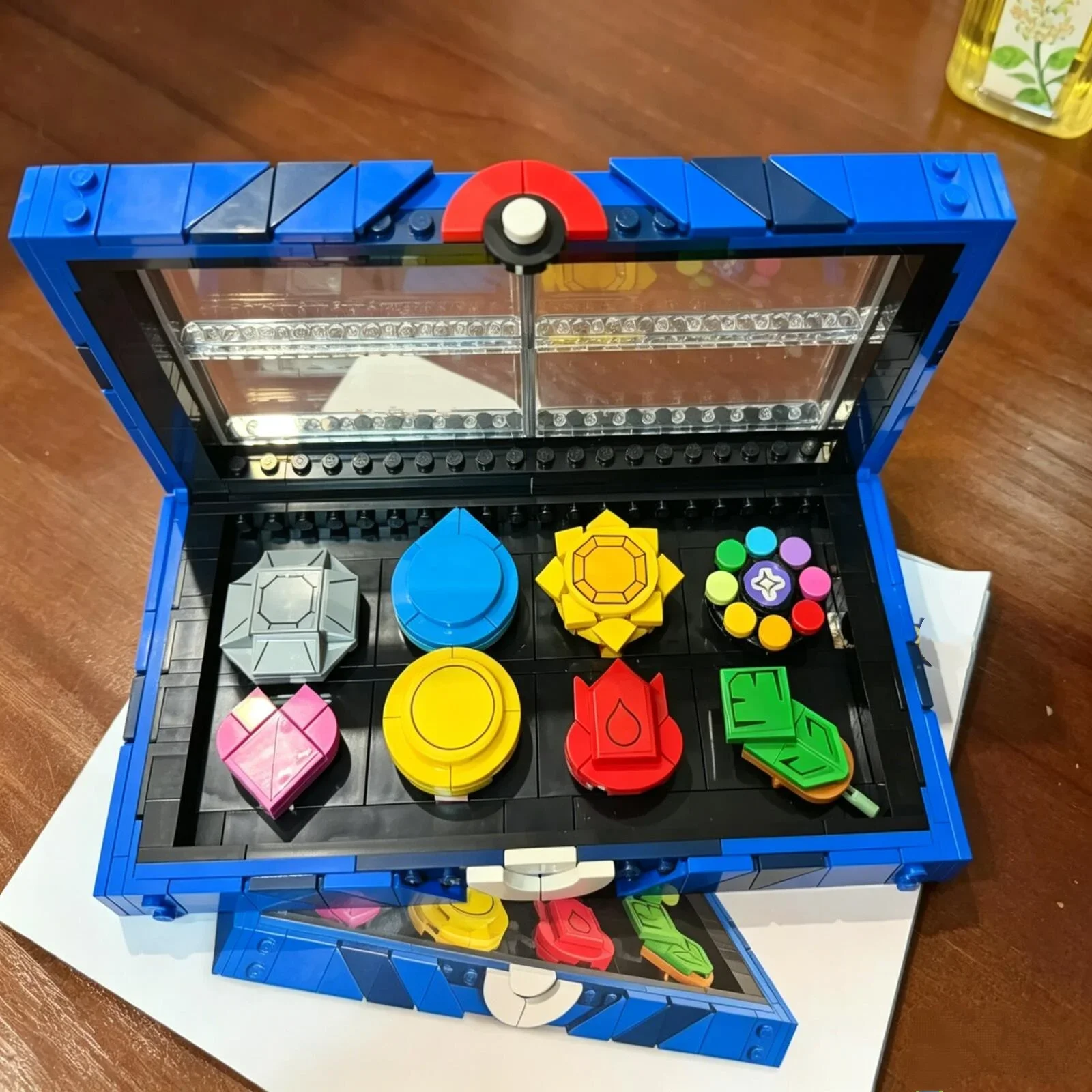 Kanto Region Badge Collection Model Popular Anime Building Blocks Diy Creative Assembly Bricks Toys Birthday Gifts