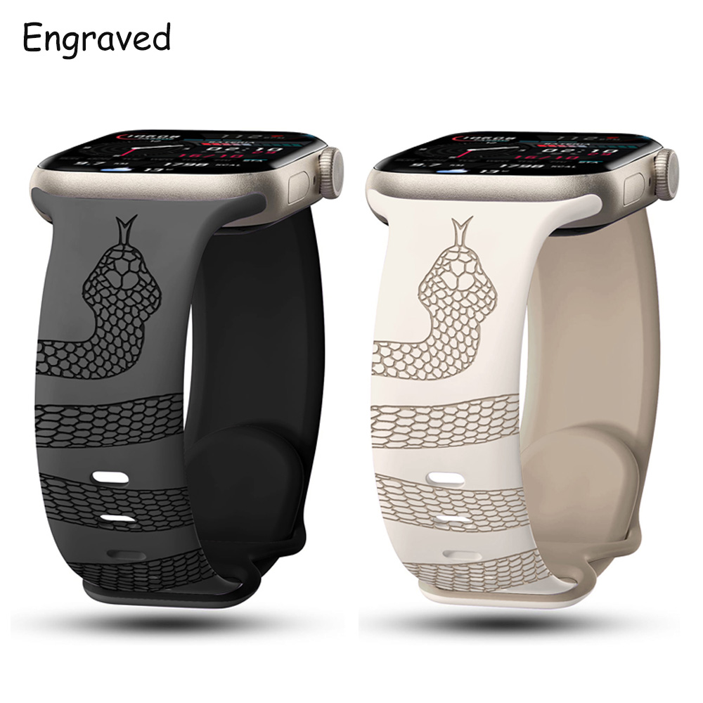 Grawerowany sportowy silikonowy pasek do Apple Watch Ultra 2 Band 44 mm 40 mm 45 mm 41 mm 42-38 mm 46 mm iwatch series 10 8 7 se 3 4 5 6 9