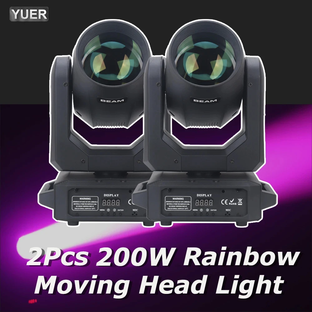 2 pièces/lot nouveau LED lumière principale mobile 200W faisceau + Spot + 18 prismes rotatifs + effet arc-en-ciel Dj Dmx effet de lumière de scène lumière Disco Dj Bar