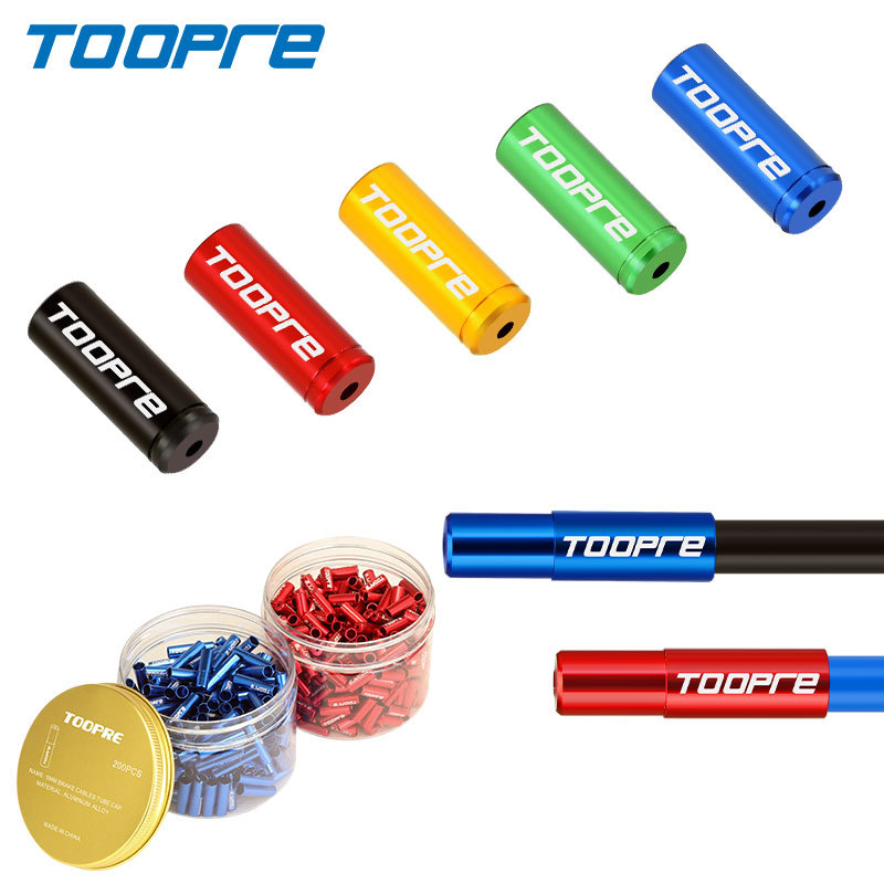 TOOPRE 10 Buah/Lot Tutup Kabel Sepeda Aluminium Logam Campuran 4Mm 5Mm MTB Sepeda Gunung Jalan Pergeseran Kabel Rem Berakhir Garis Topi Kawat Tabung Colokan