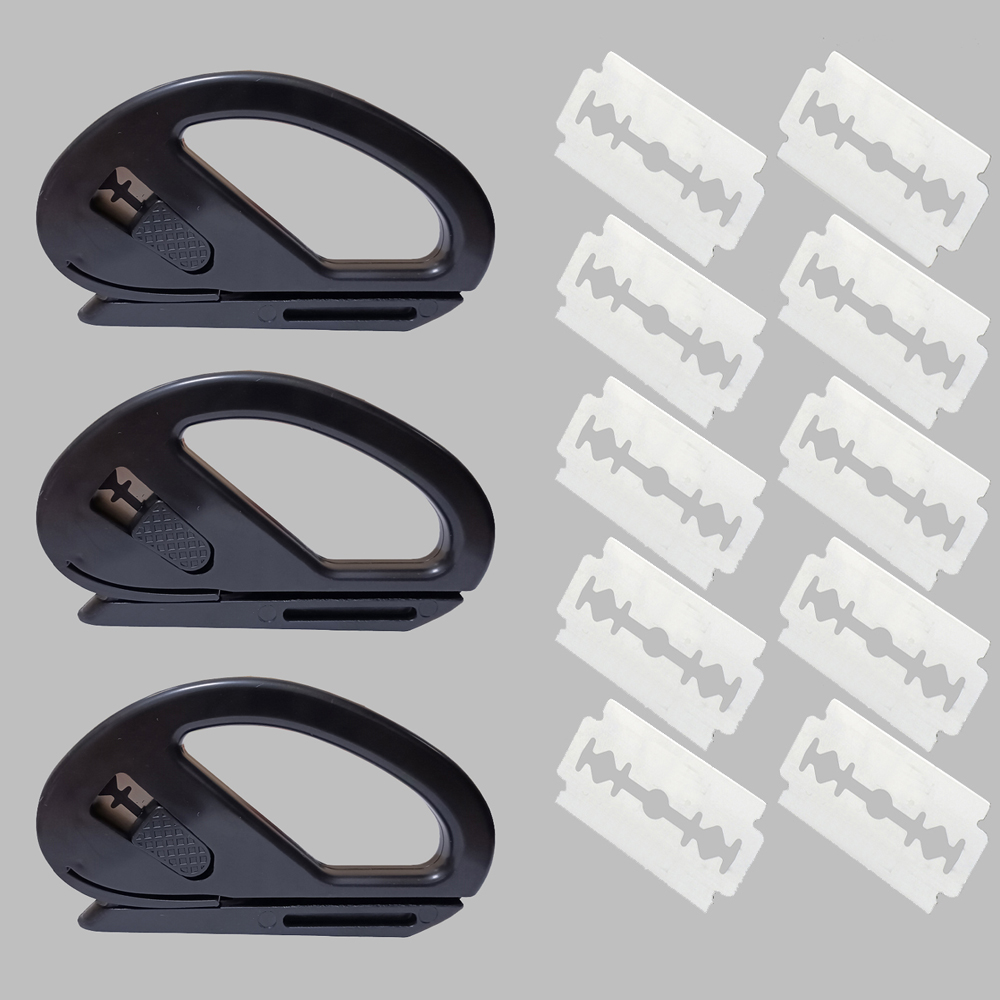 3szt Snitty Vinyl Cutter 10szt Ostrza do owijania samochodów Naklejki Narzędzie tnące Otwory okienne Nóż do cięcia folii z włókna węglowego E11