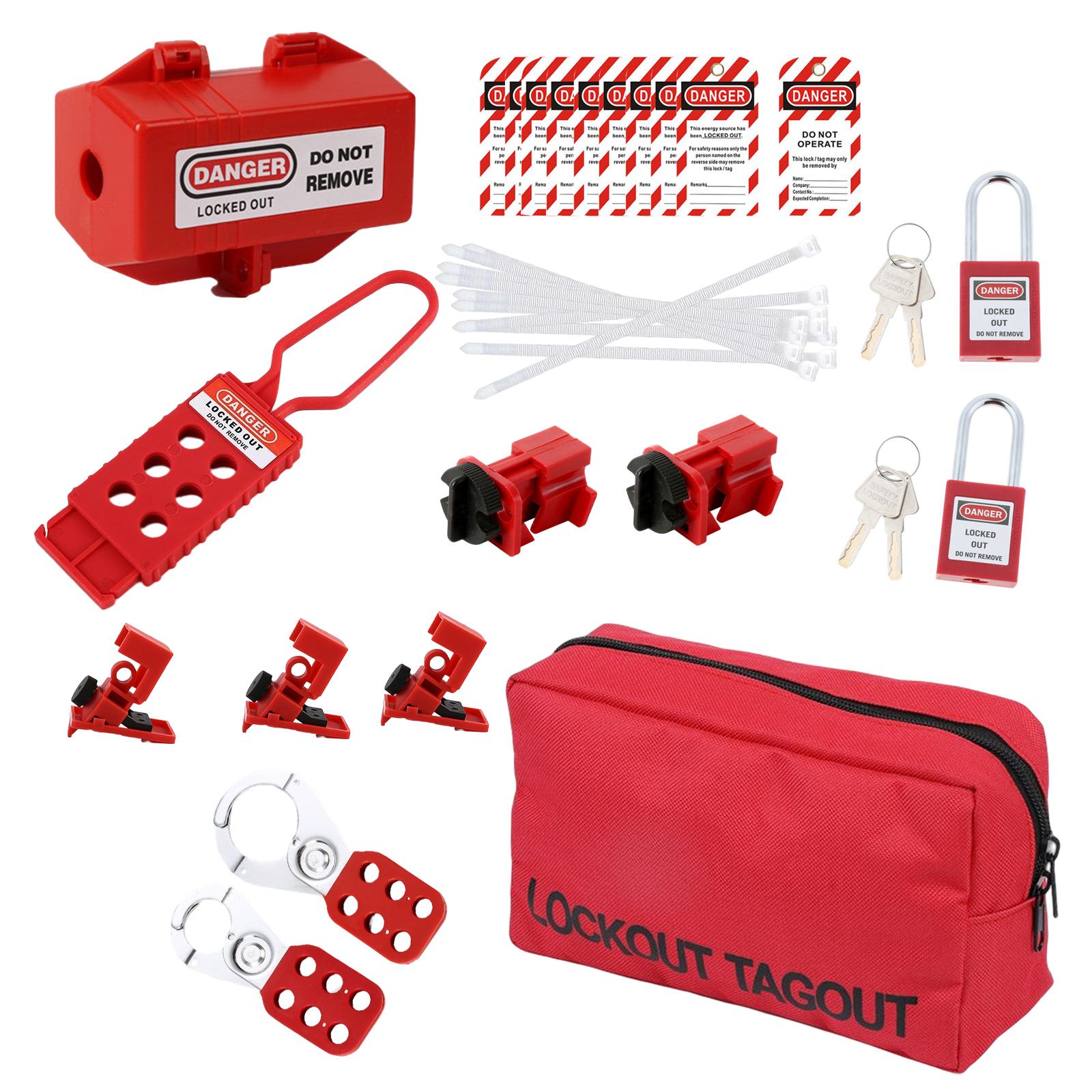 Kit di blocco e smaltellamento Piccola scatola di sicurezza con presa e borsa per il trasporto per lock out Tag Out