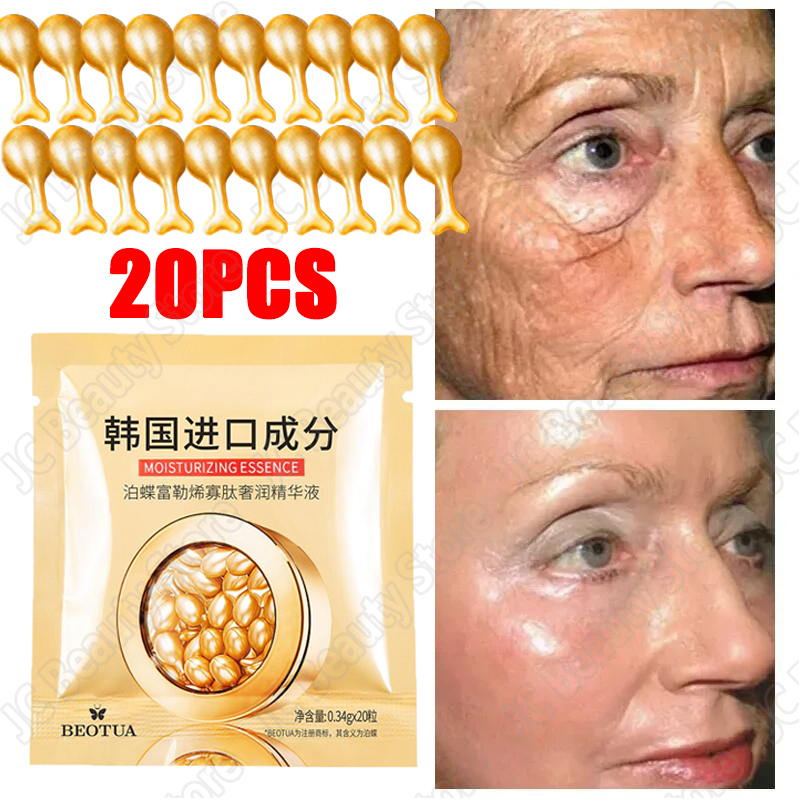 Nuevo 20 piezas cápsulas de ácido hialurónico, suero facial, reparación de líneas finas, elimina el blanqueamiento, antiarrugas, sin edad, firme, cosméticos para el cuidado de la piel