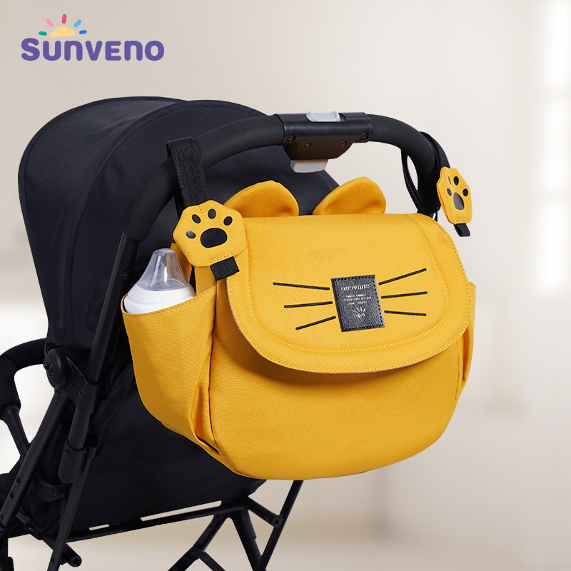 Сумка для подгузников Sunveno Cat, большая вместительная дорожная сумка для мамы, универсальная сумка для беременных, сумки для детской коляски, органайзер
