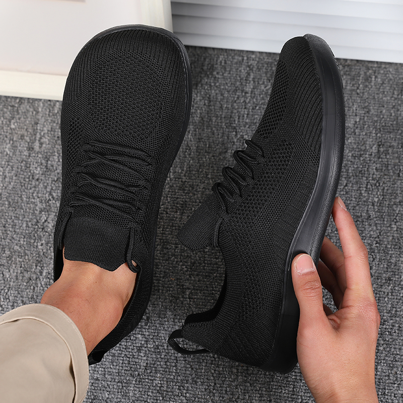 Zapatos deportivos minimalistas con punta ancha para hombre, zapatos de senderismo transpirables y cómodos, zapatos negros transpirables para correr y Fitness para mujer