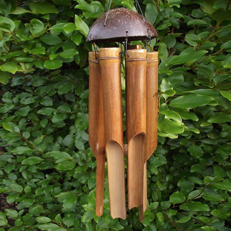 Natürliche handgemachte Bambusrohr-Windspiel-Windglocke für draußen, drinnen, Haus, Garten, Terrasse, Baumdekoration, Ornamente