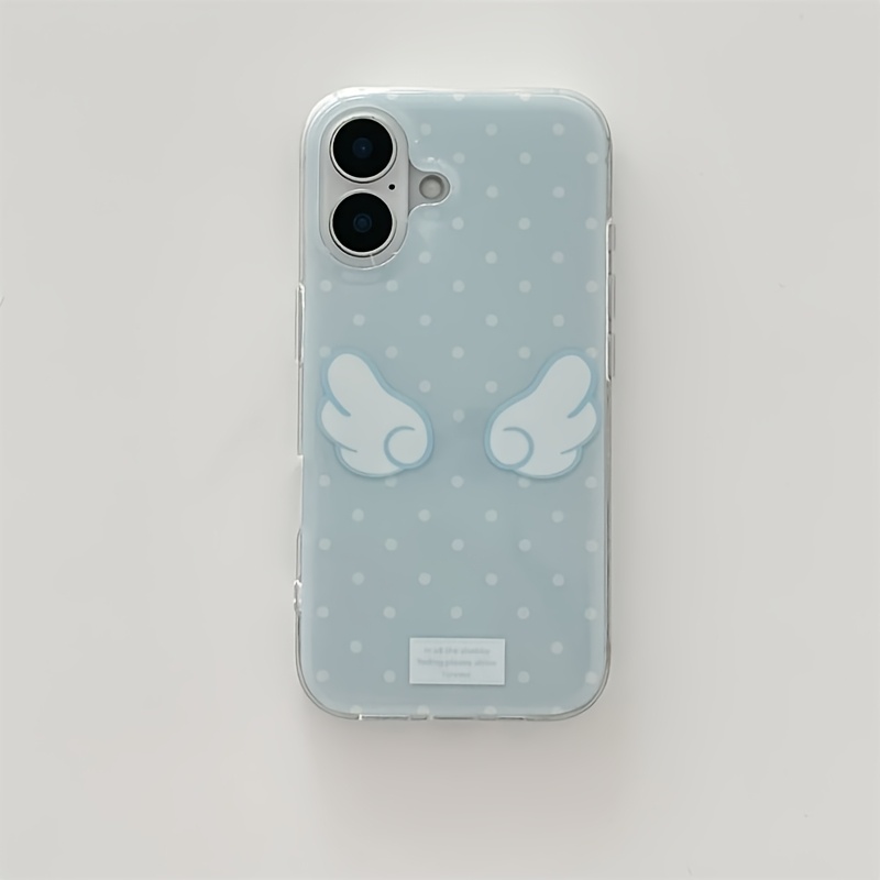 Angel Polka Dot Wings Telefoon Case voor Samsung Galaxy S25 S24 S23 S22 S21 FE Ultra Plus 4G 5G Veer Textuur Achterkant