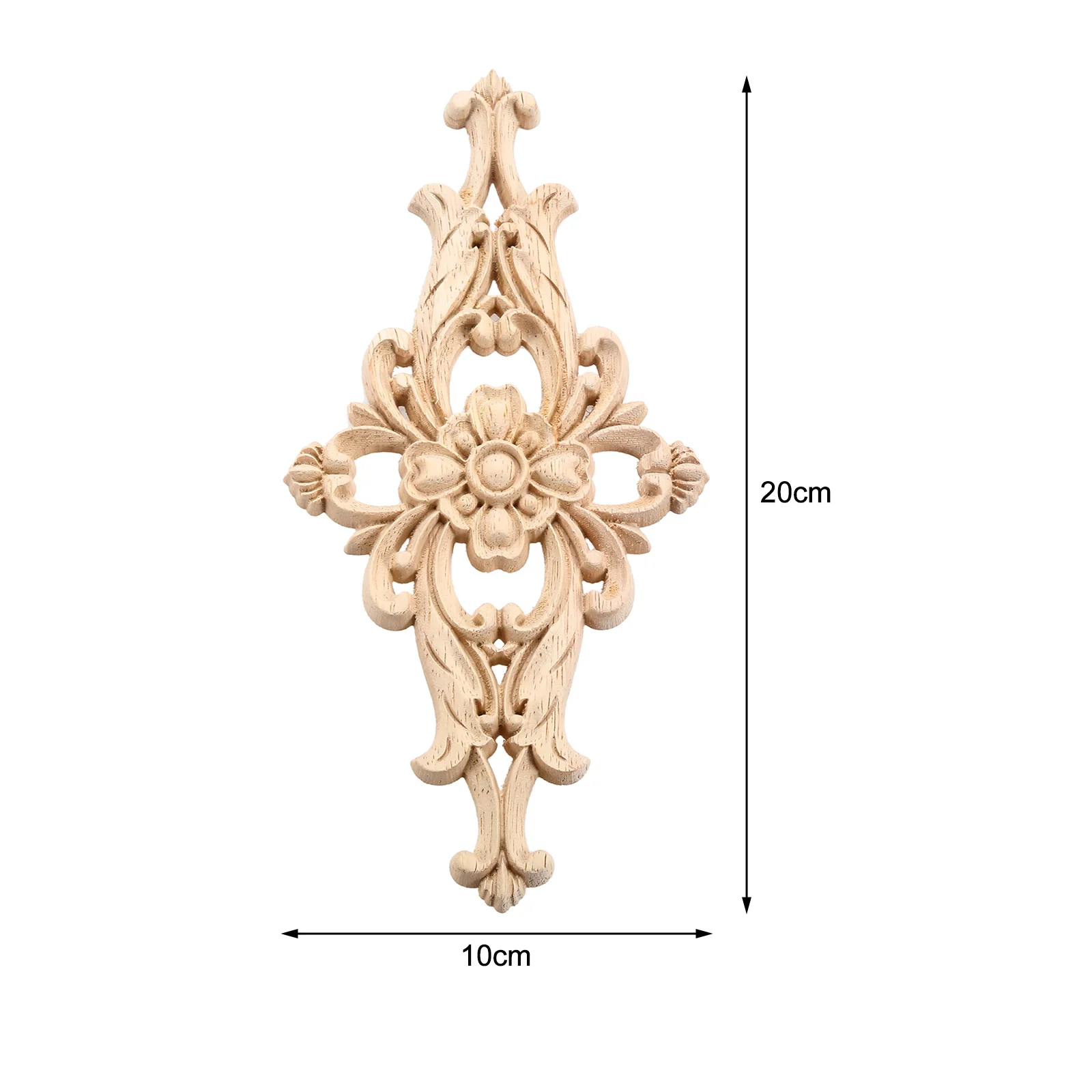 4/2/1PC 20x10cm aplikacja rzeźbione w drewnie naklejka niepomalowane kwiatowy rzeźbiony w drewnie narożnik aplikacja szafka drzwi ściany Home Decor