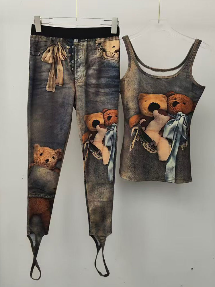Ensemble deux pièces mode pour femme : gilet sans manches col rond et pantalon taille élastique, nouvelle collection été 2026