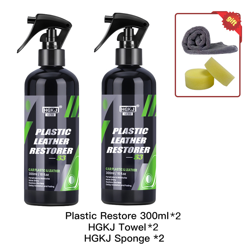 300ML รถพลาสติกหนัง Restorer Liquid HGKJ S3 ภายในรถที่นั่งหนัง Care Repair Renovator Conditioner ผลิตภัณฑ์ยานยนต์