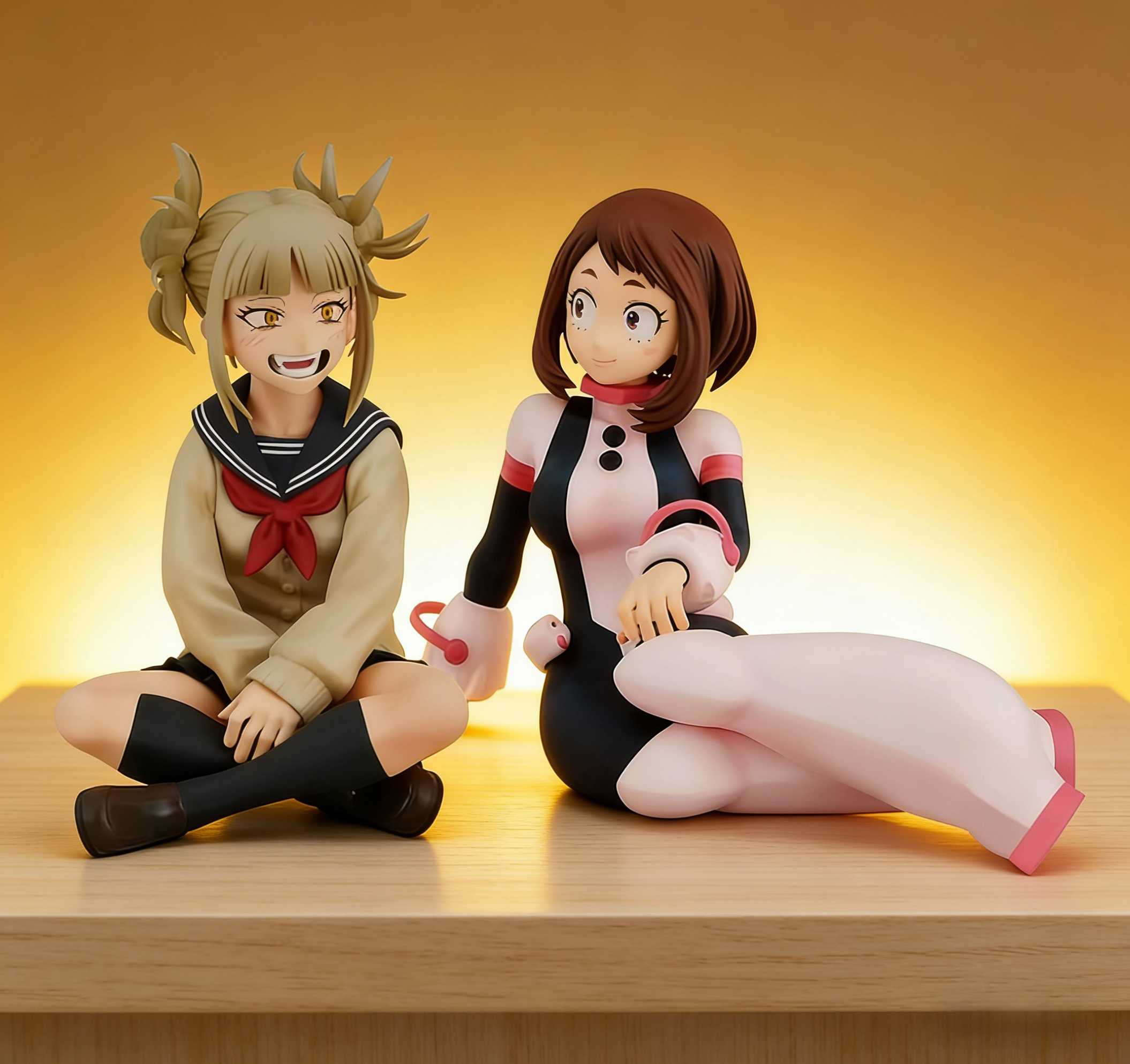 Figur Anime MHA Toga Himiko, Figur Aksi Duduk Uraraka Ochako, Figur PVC Model Cantik, Figur Toga Himiko, Hadiah Mainan