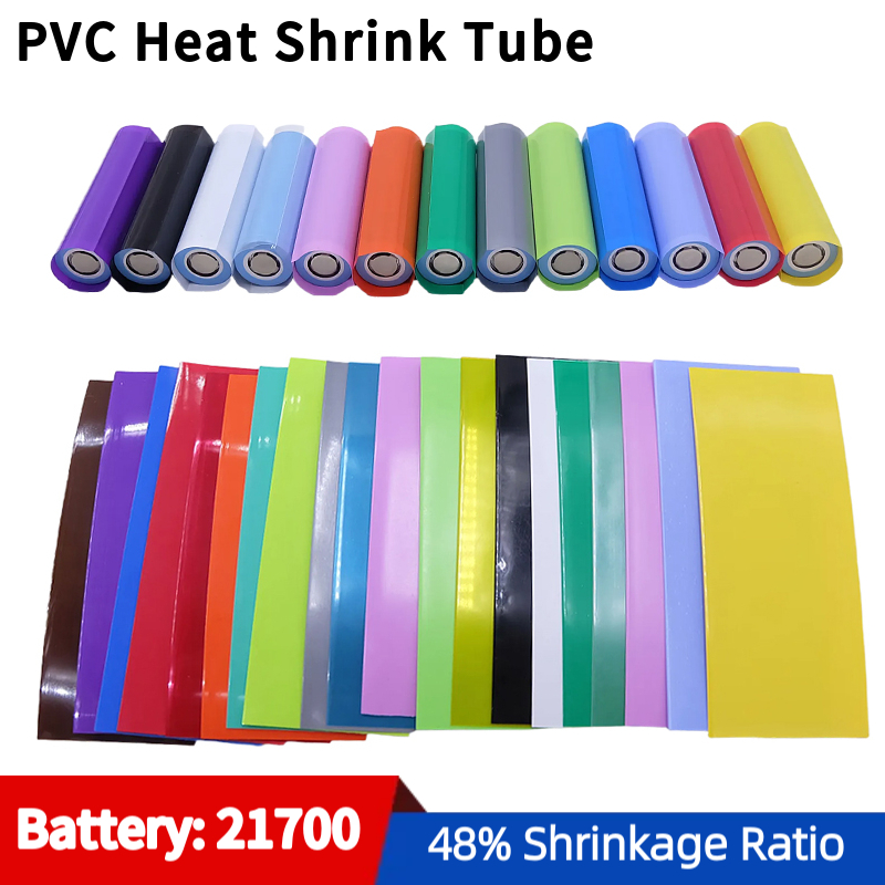 20/500 pces 21700 fita de filme de bateria pvc tubo termo retrátil pré-cortado manga retrátil tubulação proteger capa de tubulação para baterias envoltório