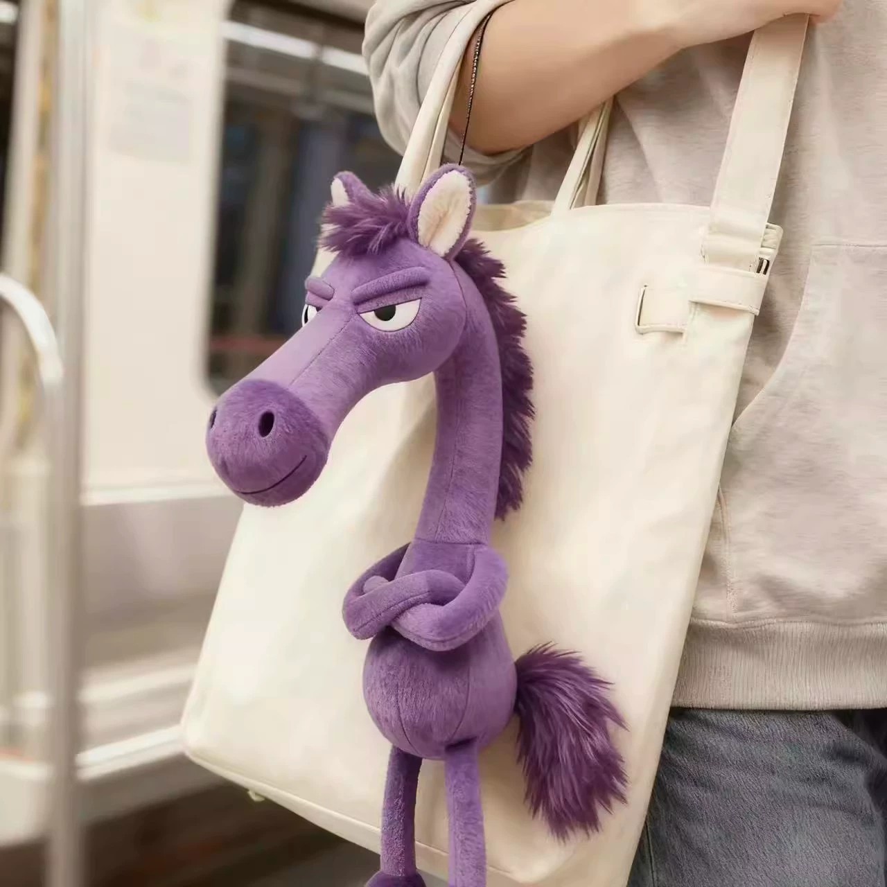 Horse Backpack Pendant Huggable Plush Horse Keychain Black Horse Decoration High Quality For Adventure Handbag New Year'S Gifts