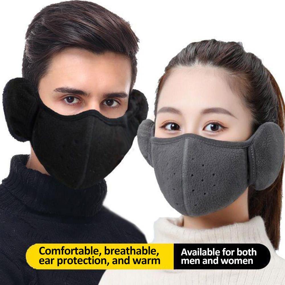 Inverno quente máscara facial com protetores de orelha motocicleta ciclismo máscara de esqui das mulheres dos homens caminhadas equitação máscaras esportes térmicos à prova vento