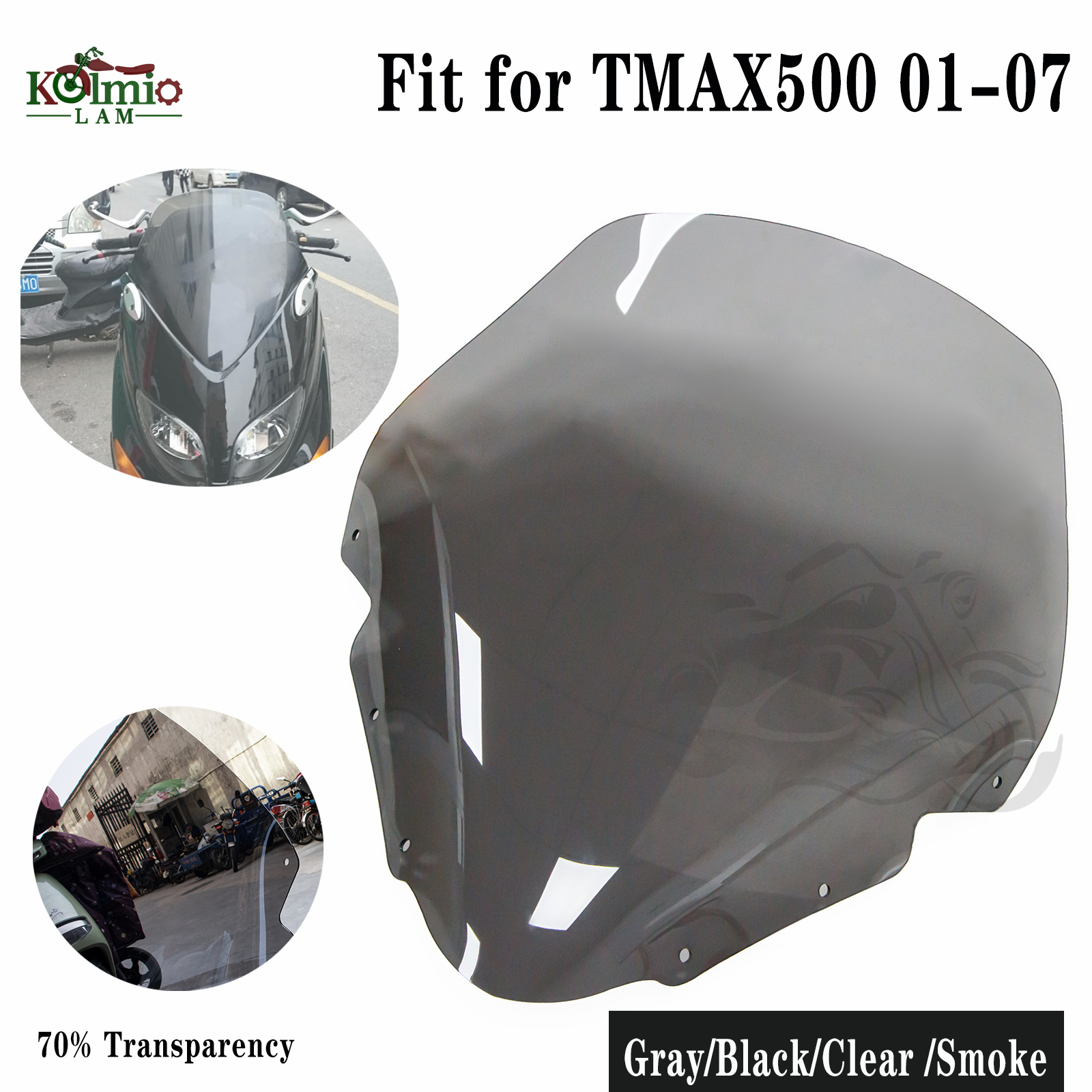 Cocok untuk 2001 - 2007 Set/set 500 T-MAX 500 Tmax500 Kaca Depan Kaca Depan Sepeda Motor Deflektor T-MAX 500 XP500 2002 2003 2004 2005