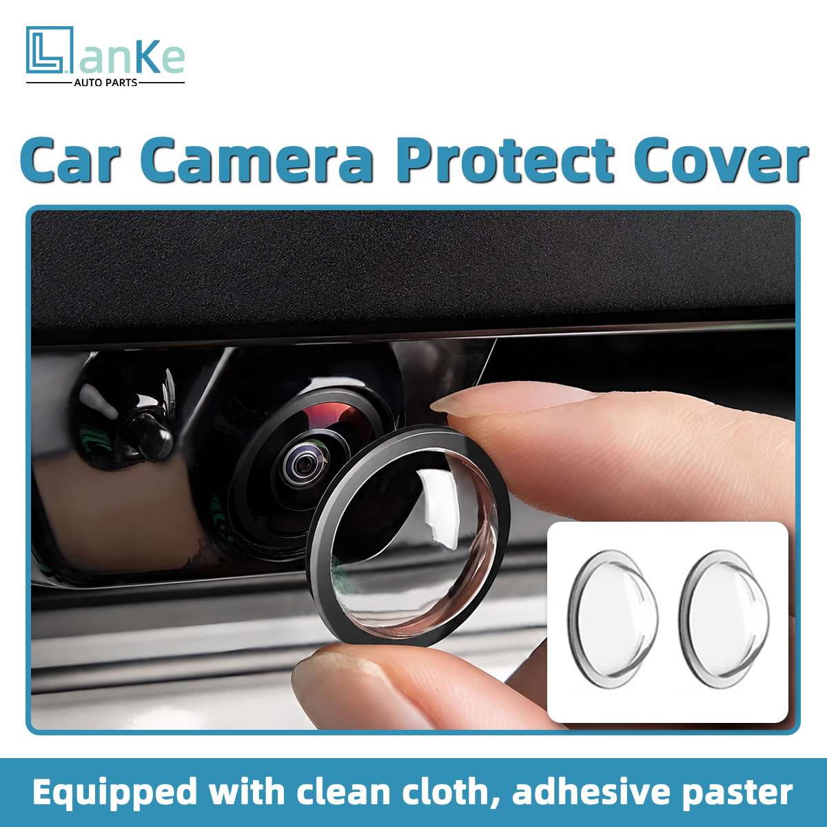 Lanke 2/4PCS Universal Car Camera Protect Cover 360 Panoramic Reversing Camera Scratch Resistant Waterproof Dustproof Auto Parts