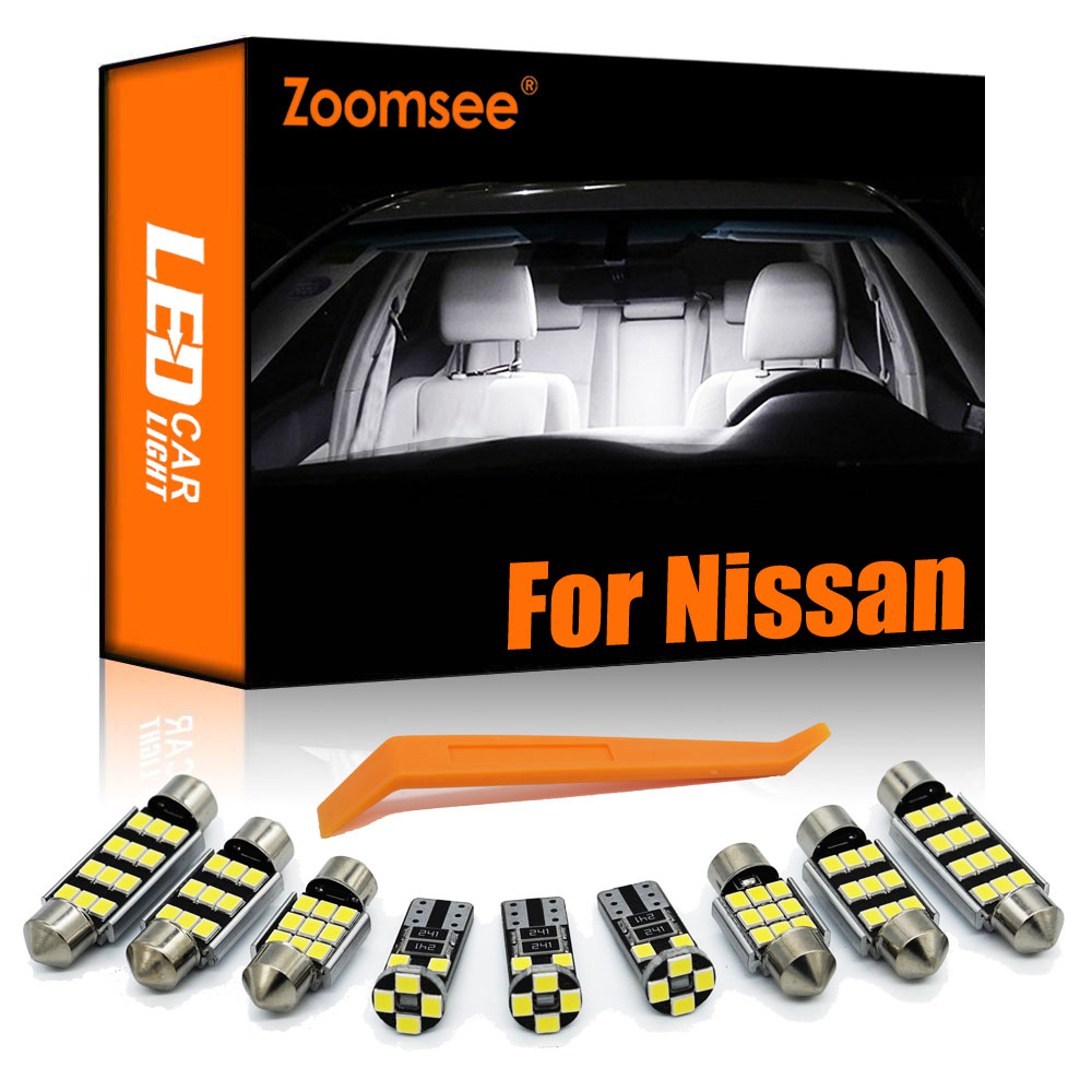 Zoomsee Canbus dla Nissan Qashqai X-Trail Kicks Juke Murano Leaf Versa Sentra Pathfinder wewnętrzne zestaw żarówek światło wewnętrzne samochodu