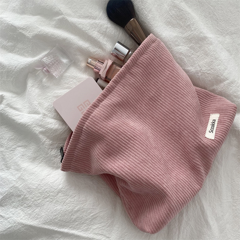 Bolsa de maquiagem de veludo para celebridade feminina da Internet, maquiagem de batom de grande capacidade, mudança, telefone celular, bolsa portátil