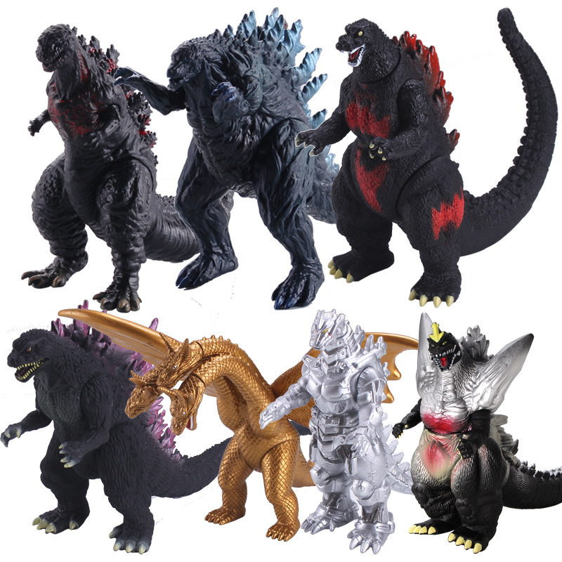 17-24Cm Godzilla VS Kingkong Mainan Model Sendi Dapat Digerakkan Figur Aksi King Ghidorah Lem Lembut Gohatsu Ukuran Besar untuk Hadiah Anak Laki-laki
