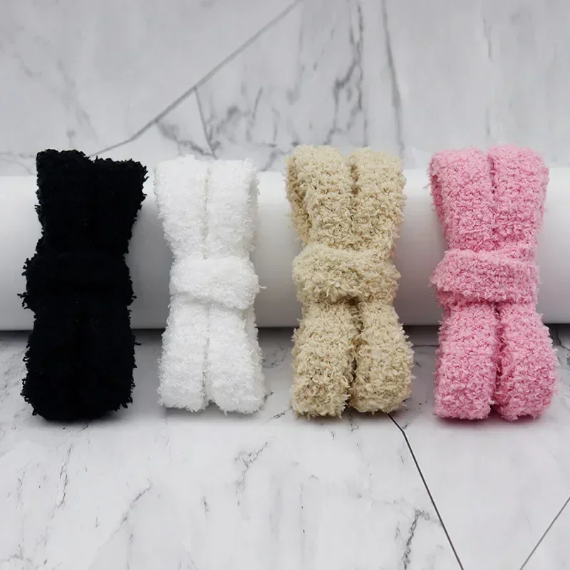 Lacci per asciugamani piatti in peluche larghi 15 mm, grandi e grassi, soffici, design sfocato, consistenza eccellente, morbidezza, perfetti per stivali, scarpe da ginnastica alla moda