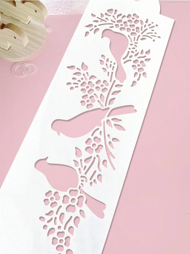 1 個動物カササギ鳥スクラップ壁ステンシルブラシ絵画装飾ステンシル Diy スクラップブッキングアート Ablum 日記スタンプクラフト