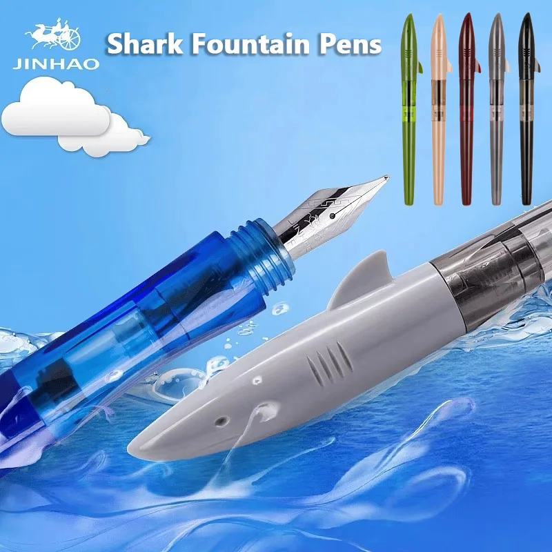 Jinhao Cute Shark Füllfederhalter, F-Feder, hochwertiger Schreibtintenstift für Kalligraphie, Business, Büro, Schulbedarf, Schreibwaren