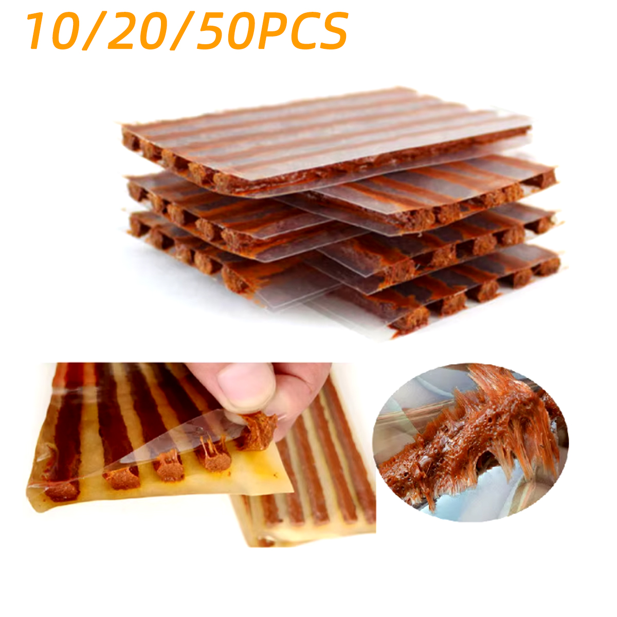 10/20/50Pcs ยางซ่อมแถบยางกวนกาวซีลสําหรับรถยนต์รถจักรยานยนต์ยางชุด Wicks หนอนเครื่องมืออุปกรณ์เสริม