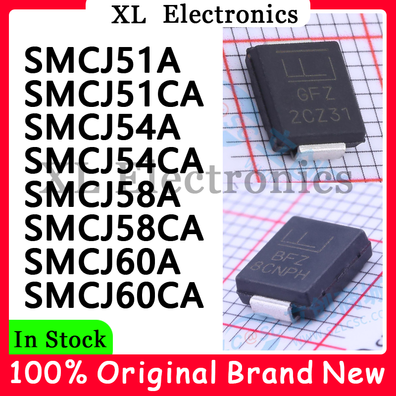 50 unids/lote SMCJ51A SMCJ51CA SMCJ54A SMCJ54CA SMCJ58A SMCJ58CA SMCJ60A SMCJ60CA nuevo Original